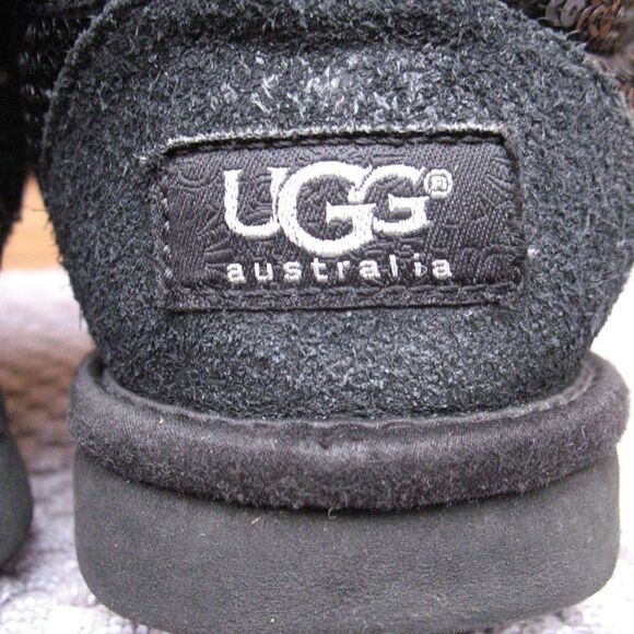 UGG Black Short Sequin Boots 7 - Picture 6 of 9